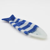 Coupe à olive verre fusionné bleu blanc rayé – apéritif portugais Coupe à olive en verre - Bleu