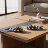 Coupe à olive verre fusionné bleu blanc rayé – apéritif portugais Coupe à olive en verre - Bleu