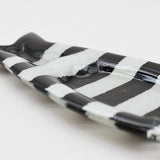 Coupe à olive verre fusionné noir blanc rayé – apéritif portugais Coupe à olive en verre - Noir