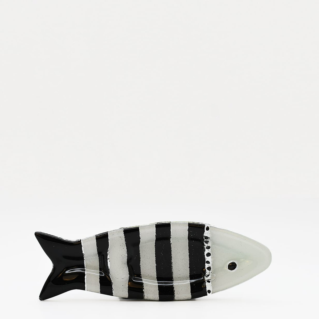 Coupe à olive verre fusionné noir blanc rayé – apéritif portugais Coupe à olive en verre - Noir