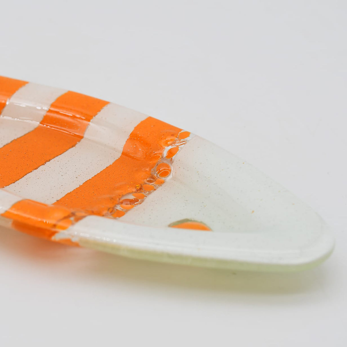 Coupe à olive verre fusionné orange blanc rayé – apéritif portugais Coupe à olive en verre - Orange