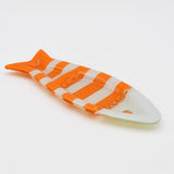 Coupe à olive verre fusionné orange blanc rayé – apéritif portugais Coupe à olive en verre - Orange