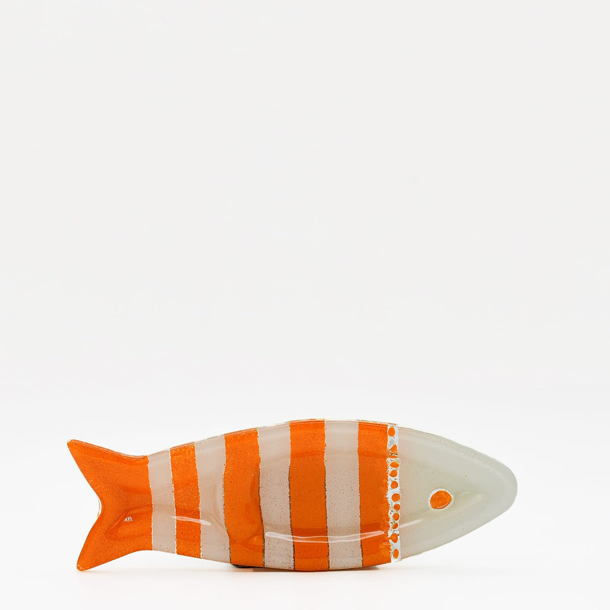 Coupe à olive verre fusionné orange blanc rayé – apéritif portugais Coupe à olive en verre - Orange