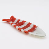 Coupe à olive verre fusionné rouge blanc rayé – apéritif portugais Coupe à olive en verre - Rouge