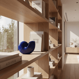 Coupe en céramique en forme de coquillage bleue Cobalt Coquillage en céramique 17cm - Bleu Cobalt