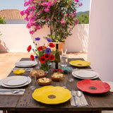 Coupe en céramique jaune en forme de coquelicot Petit plat en céramique "Papoila" - Jaune