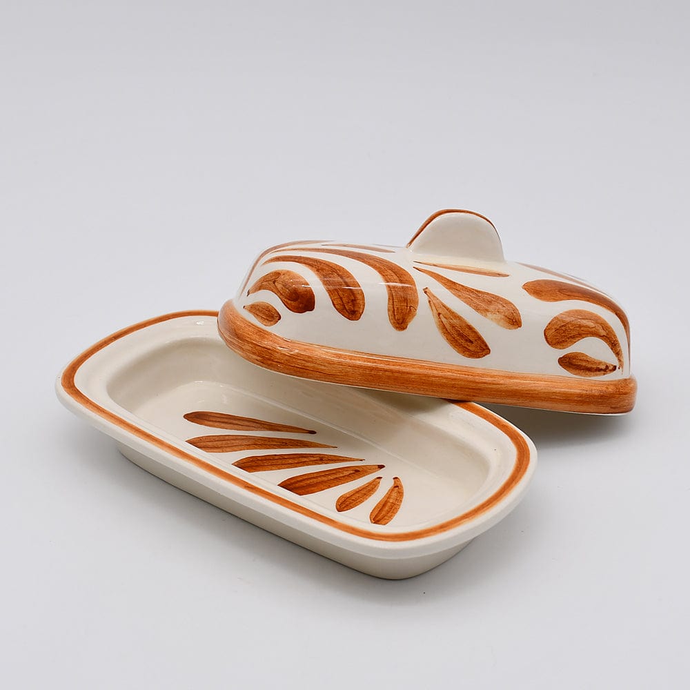 Coupe en céramique rouge en forme d'hippocampe Beurrier en céramique "Andorinha" - Terracotta