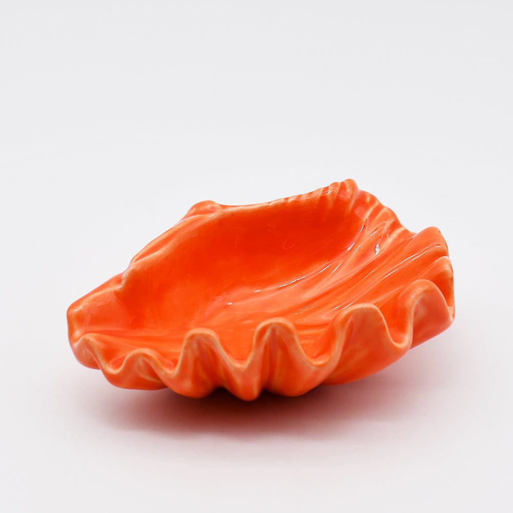 Coupe en céramique rouge en forme d'hippocampe Coupe en céramique "Vieira" - Orange