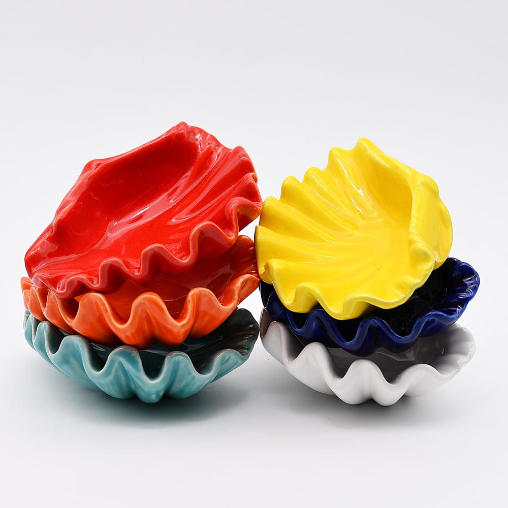 Coupe en céramique rouge en forme d'hippocampe Coupe en céramique "Vieira" - Turquoise