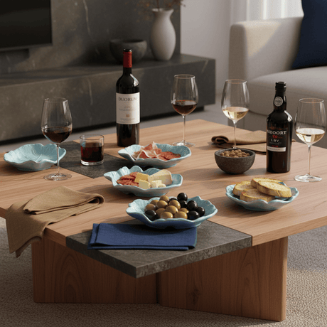 Coupe turquoise en forme de feuille de chou I Vaisselle portugaise Petite assiette en céramique en forme de feuille de chou - Turquoise