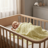 Couverture bébé jaune en maille acrylique douce et légère Couverture en maille pour bébé - Jaune