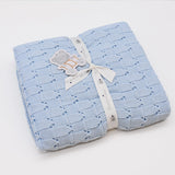 Doudou jaune en coton aux motifs sardines portugaises Couverture en tricot - Bleu