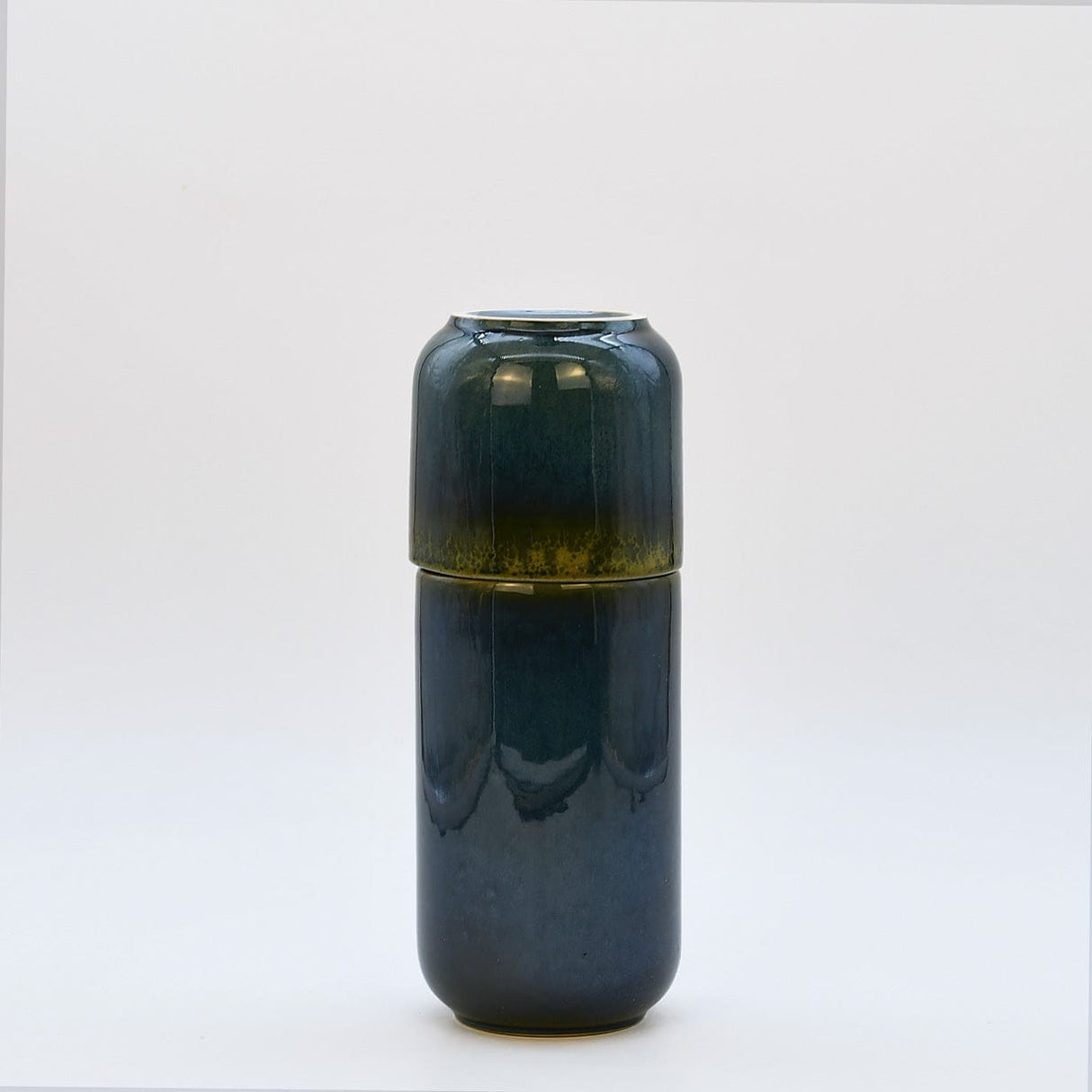 Ensemble Bouteille + Gobelet en Céramique | Portugal Bouteille et gobelet en grès "Amazonia" - Vert