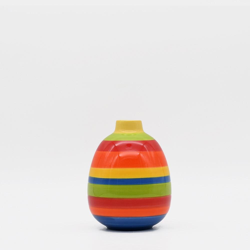 Ensemble de 3 vases rayés multicolores