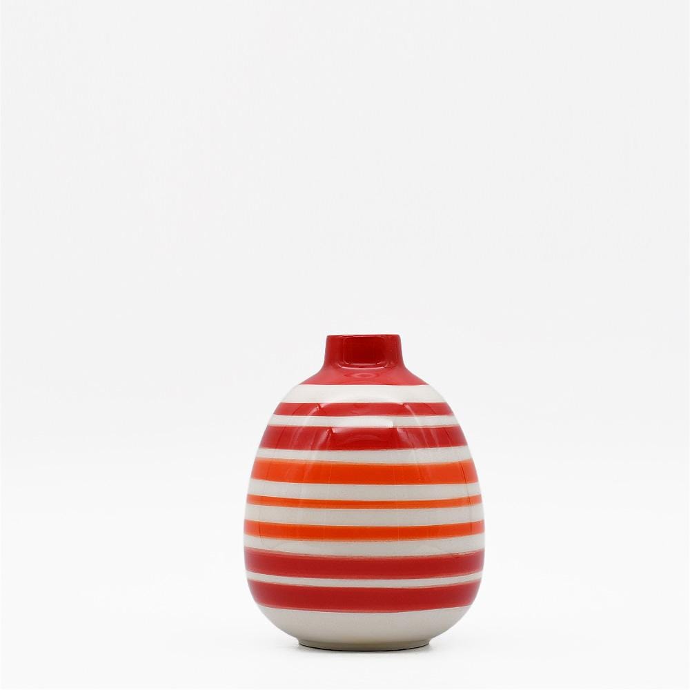 Ensemble de 3 vases rayés rouges