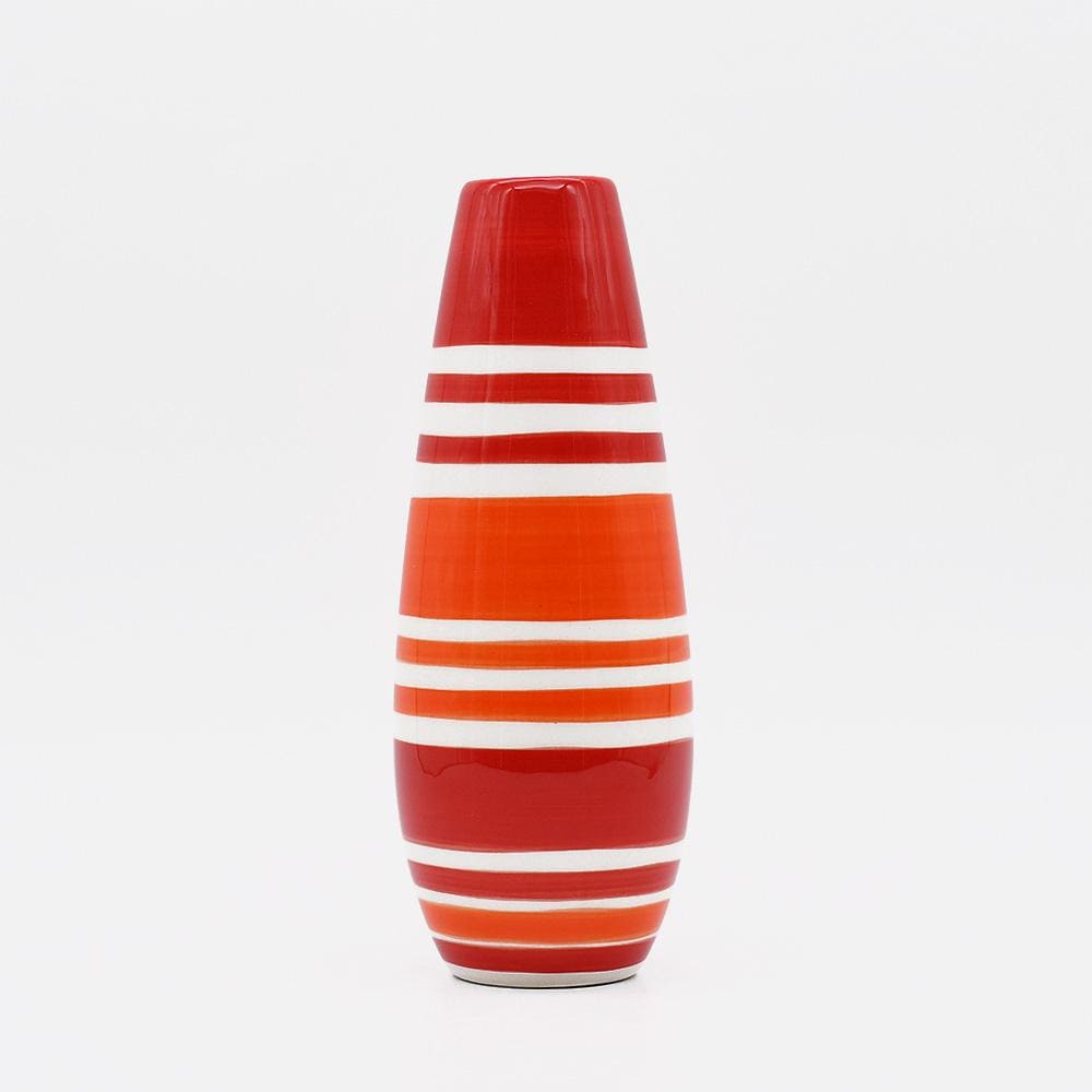 Ensemble de 3 vases rayés rouges