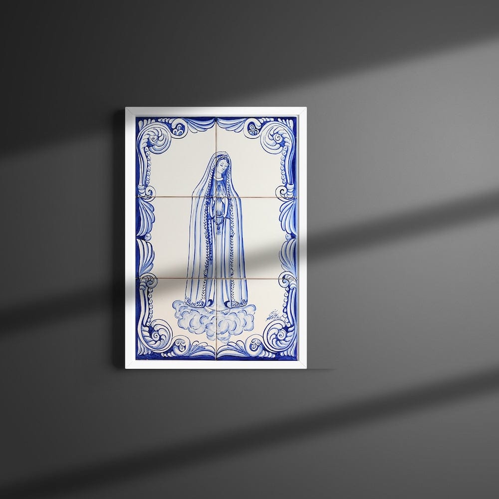 Fresque d'azulejos d'anges chérubins Fresque d'azulejos "Nossa Senhora de Fatima"