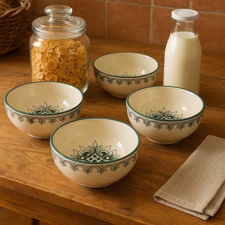 Grand bol en céramique aux motifs azulejos verts Grand bol en céramique "Brasão" 16cm - Vert