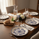 Grande assiette en céramique motifs azulejos version 2 Assiette en céramique "Floral" 27cm - Bleu