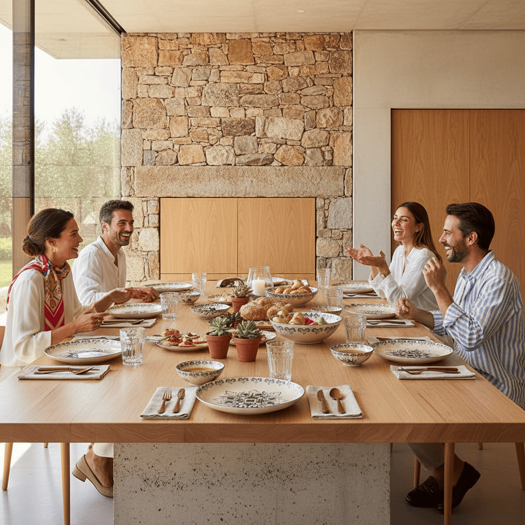 Grande assiette en céramique motifs azulejos verts Assiette en céramique "Brasão" 27cm - Verte