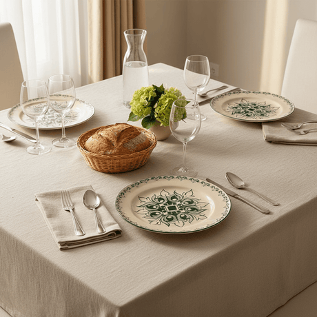 Grande assiette en céramique motifs azulejos verts Assiette en céramique "Brasão" 27cm - Verte