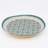 Grande assiette en céramique motifs azulejos verts Assiette en céramique "Padrão" 27cm - Verte