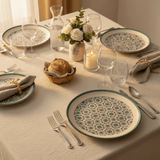 Grande assiette en céramique motifs azulejos verts Assiette en céramique "Padrão" 27cm - Verte