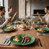 Grande assiette en forme de feuille de chou I Vaisselle portugaise Assiette en céramique en forme de feuille de chou - 27 cm