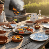 Grande assiette en terre cuite portugaise Assiette en terre cuite 28cm - Turquoise