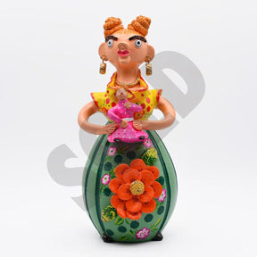 Grande statuette en terre cuite Boneca Minhota I Art naïf portugais Boneca Minhota 40cm - Prazeres Côta