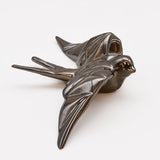 Hirondelle bronze stylisée en céramique I Artisanat portugais Hirondelle stylisée en céramique - Bronze