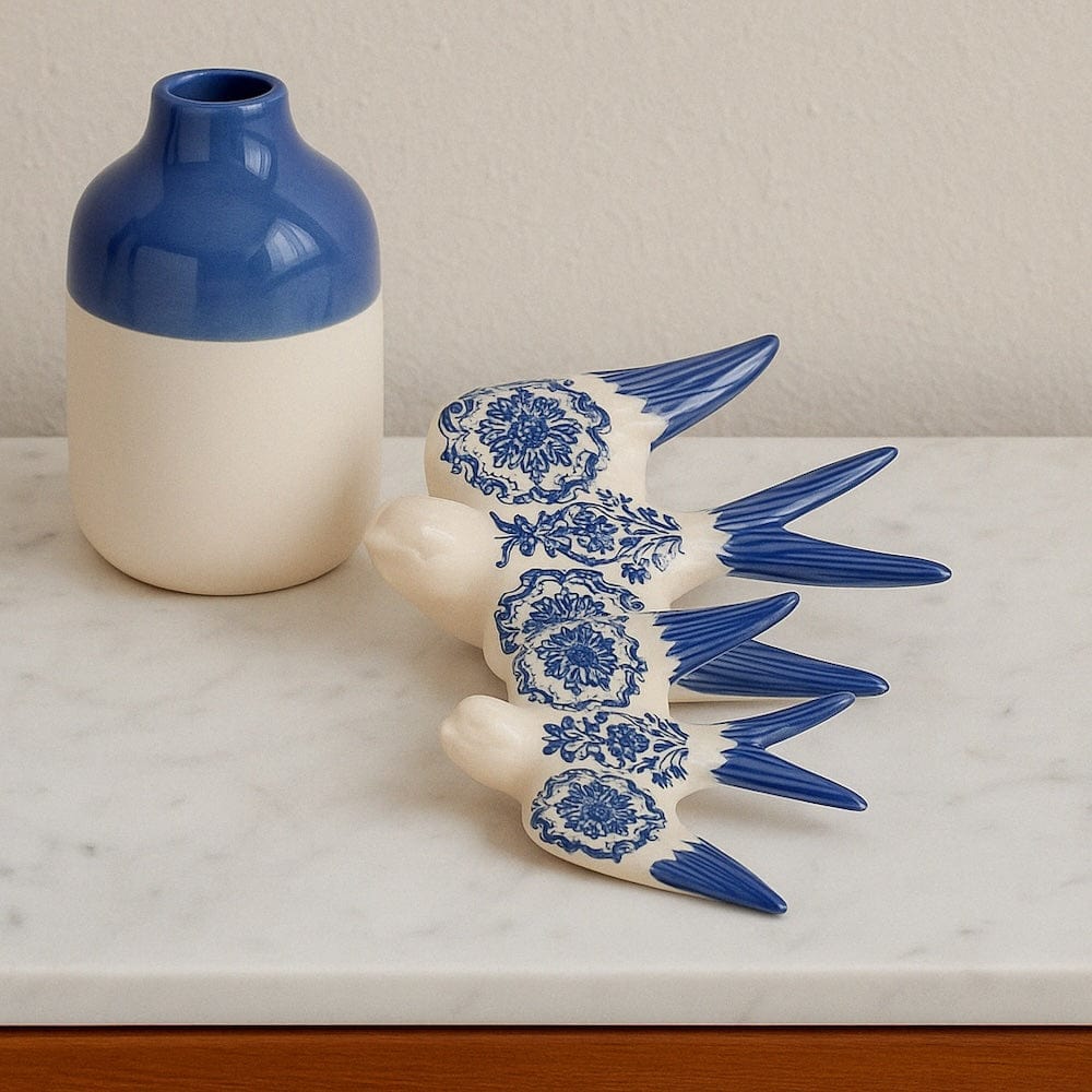 Hirondelle en céramique motifs Azulejos version 2 Hirondelle en céramique "Azulejos"