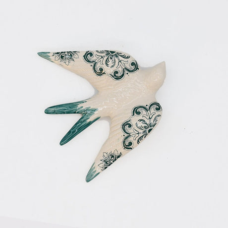Hirondelle en céramique verte motifs Azulejos Hirondelle en céramique "Azulejos" - Verte