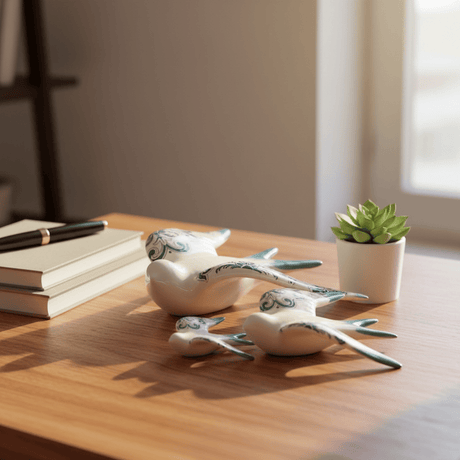 Hirondelle en céramique verte motifs Azulejos Hirondelle en céramique "Azulejos" - Verte