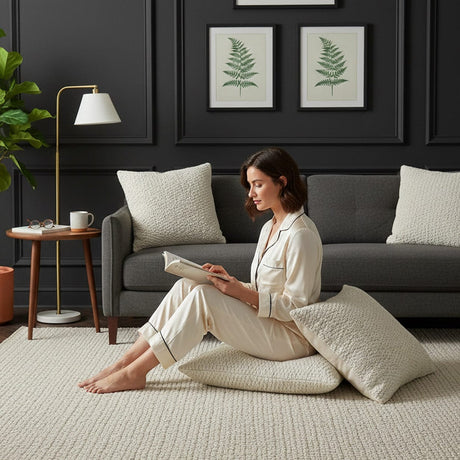 Housse de coussin blanc cassé de grandes dimensions Housse de coussin artisanale 60x60 - Blanc cassé