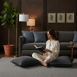 Housse de coussin gris foncé de grandes dimensions Housse de coussin artisanale 60x60 - Gris foncé