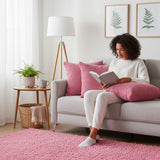 Housse de coussin rose de grandes dimensions Housse de coussin artisanale 60x60 - Rose