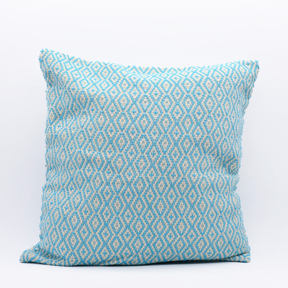 Housse de coussin "Tapete de Trapo" bleu ciel Housse de coussin "Losango" 50x50cm - Turquoise