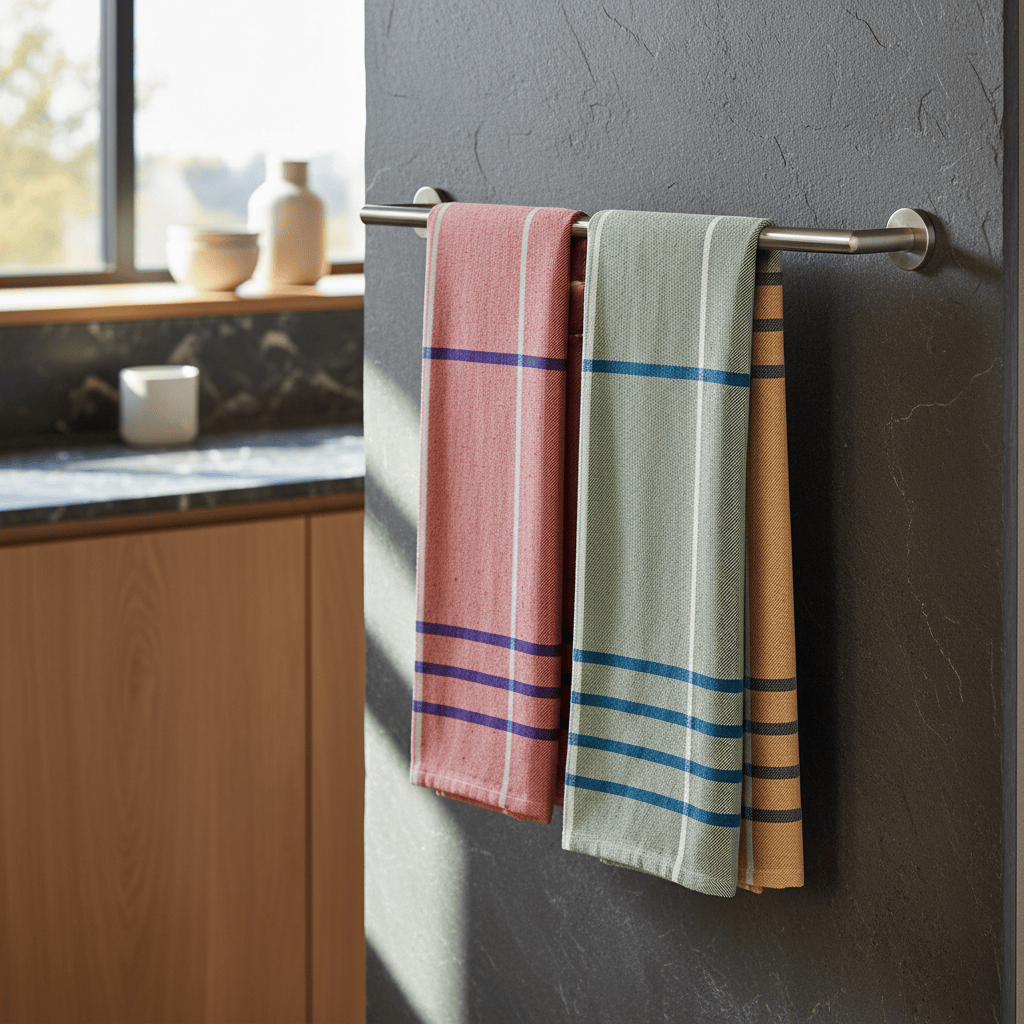 Lot de torchons de cuisine colorés à carreaux coton Torchon de cuisine à carreaux - Lot de 3