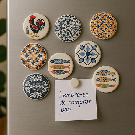 Magnets Azulejo Portugais en Céramique – Bleu et Blanc Magnets en céramique