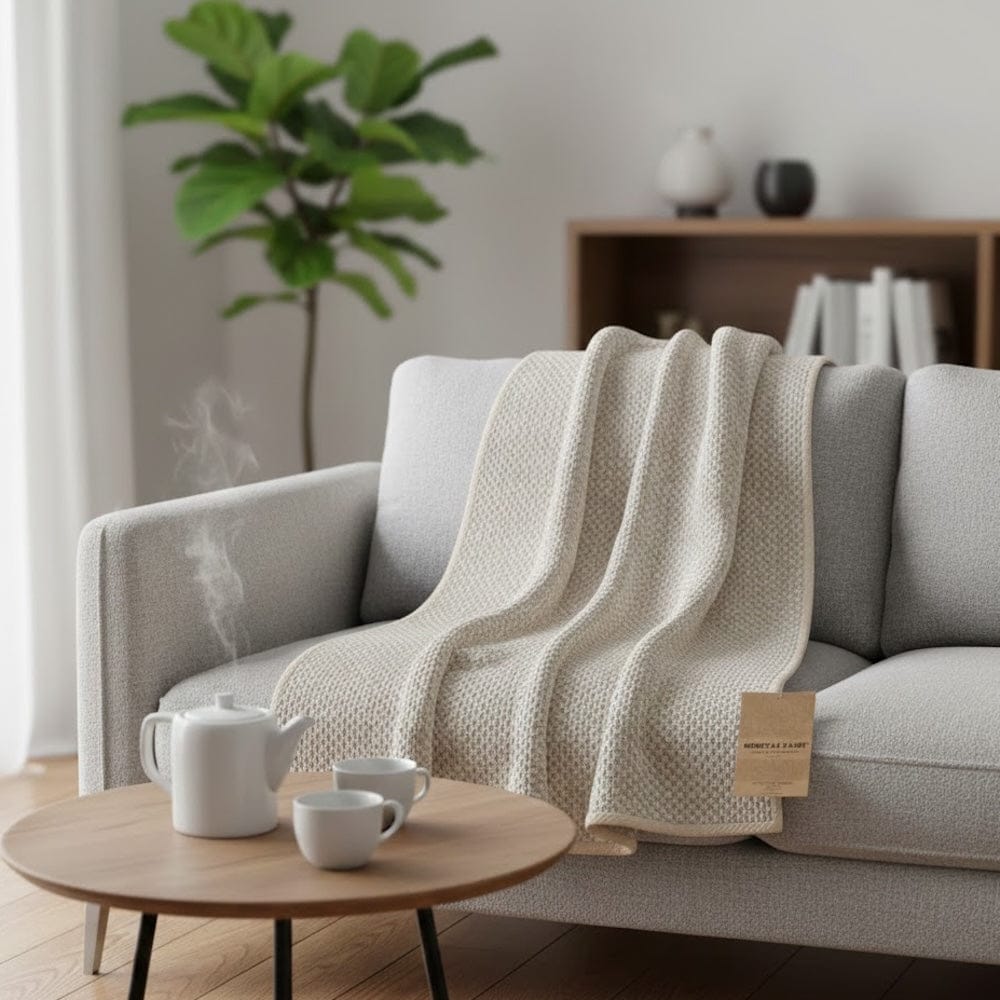 Maxi Plaid en coton Ecru Mezinas d'Aire Maxi Plaid en coton - Ecru