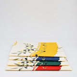 Nappe portugaise jaune motifs oliviers – Coton & polyester facile à entretenir Nappe en coton "Azeitona" - Jaune