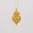 Pendentif Coeur de Viana en argent doré 8 cm I Bijoux du Portugal Coração de Viana I Pendentif en argent doré - 8cm