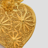 Pendentif Coeur de Viana en argent doré 8 cm I Bijoux du Portugal Coração de Viana I Pendentif en argent doré - 8cm