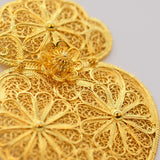 Pendentif Coeur de Viana en argent doré 8 cm I Bijoux du Portugal Coração de Viana I Pendentif en argent doré - 8cm