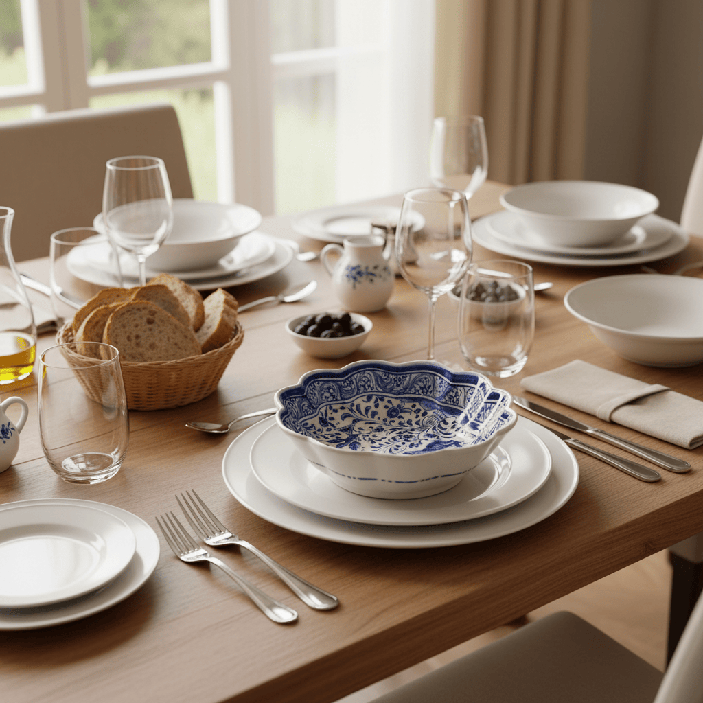 Petit saladier bleu en céramique de Coimbra Petit saladier en céramique de Coimbra - 16cm