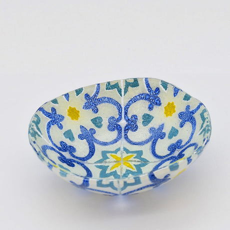 Petit saladier en verre multicolore de Marinha Grande Saladier en verre "Marinha Grande" 20cm