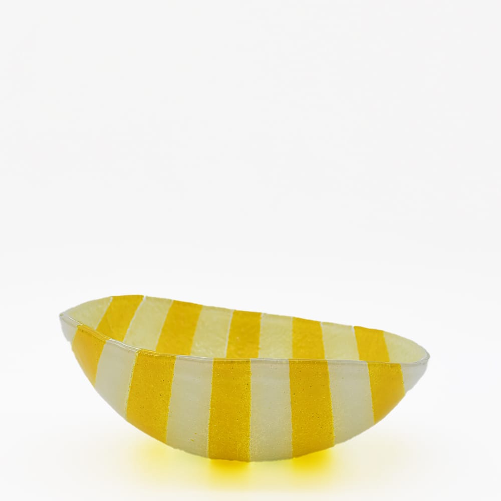 Petit saladier rayé en verre de Marinha Grande I Artisanat portugais Saladier en verre "Marinha Grande" - 20cm