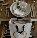 Plaid en coton beige motifs chevrons I Artisanat du Portugal en ligne Plaid en coton "Chevrons" - Beige