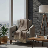 Plaid en coton bleu motifs chevrons I Artisanat du Portugal en ligne Plaid en coton "Chevrons" - Camel